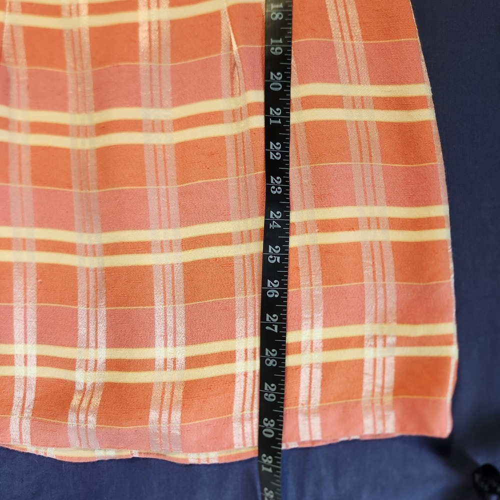 VTG 90s A Fortiori Coral Plaid Sleeveless Mini Sheath Dress S/M* - Picture 9 of 9